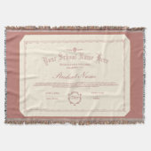 Aangepaste gepersonaliseerde Diploma Traditioneel  Deken (Voorkant)