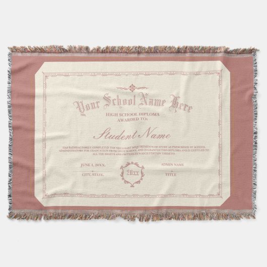 Aangepaste gepersonaliseerde Diploma Traditioneel  Deken (Voorkant)