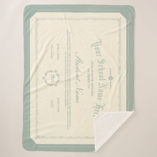 Aangepaste gepersonaliseerde Diploma Traditioneel  Sherpa Deken (Voorkant)