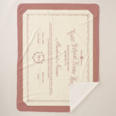 Aangepaste gepersonaliseerde Diploma Traditioneel  Sherpa Deken (Voorkant)