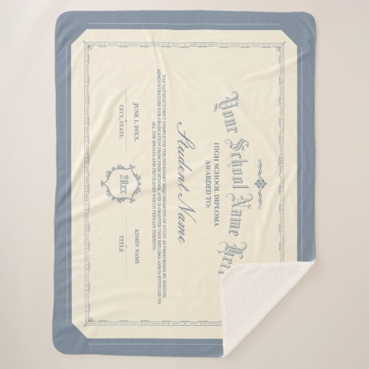 Aangepaste gepersonaliseerde Diploma Traditioneel  Sherpa Deken (Voorkant)