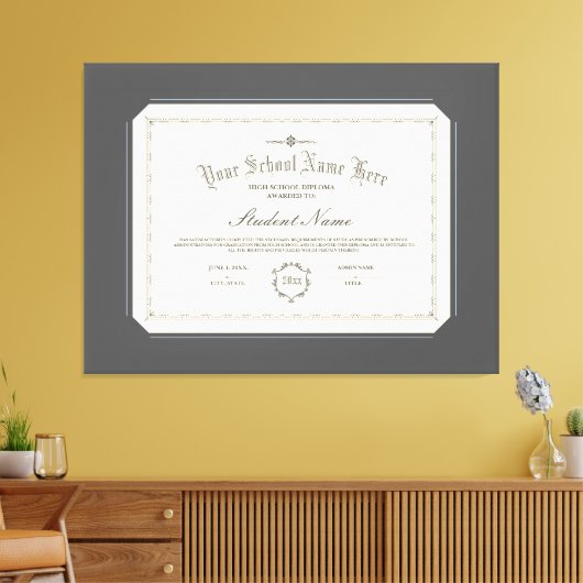 Aangepaste gepersonaliseerde Diploma Traditionele Canvas Afdruk (Insitu (Woonkamer))