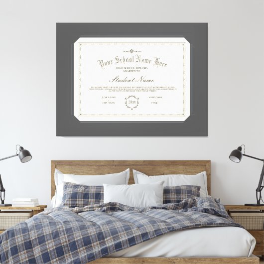 Aangepaste gepersonaliseerde Diploma Traditionele  Canvas Afdruk (Insitu (Slaapkamer))