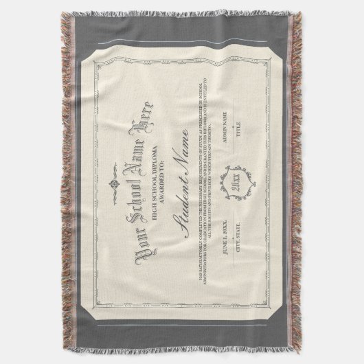 Aangepaste gepersonaliseerde Diploma Traditionele  Deken (Voorkant Verticaal)