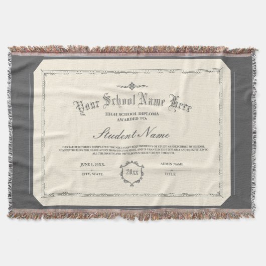 Aangepaste gepersonaliseerde Diploma Traditionele  Deken (Voorkant)