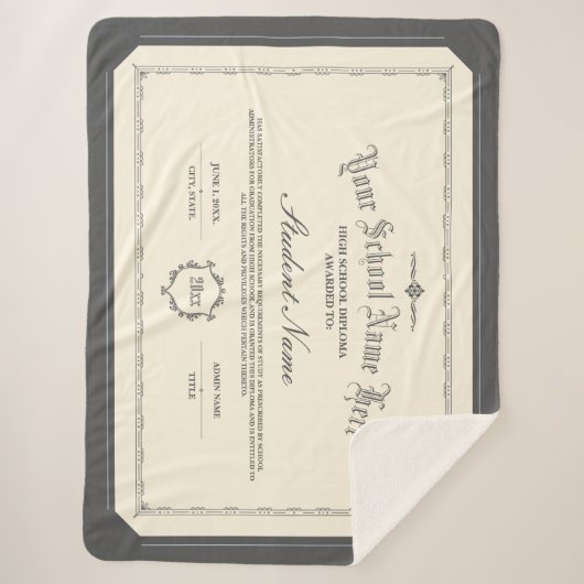 Aangepaste gepersonaliseerde Diploma Traditionele Sherpa Deken (Voorkant)