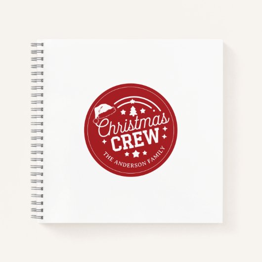 Aangepaste gepersonaliseerde DIY Christmas Crew ro Notitieboek (Voorkant)