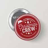 Aangepaste gepersonaliseerde DIY Christmas Crew ro Ronde Button 5,7 Cm (Voorkant /achterkant)
