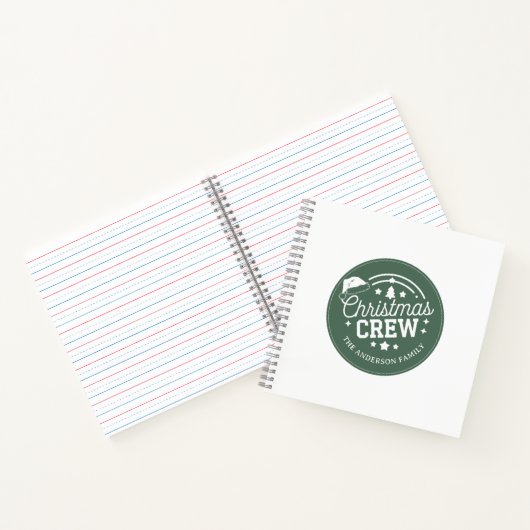 Aangepaste gepersonaliseerde DIY Christmas Crew st Notitieboek (Binnen)