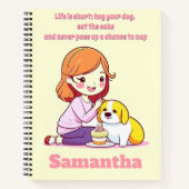 Aangepaste gepersonaliseerde Dog Puppy lover cadea Notitieboek (Voorkant)