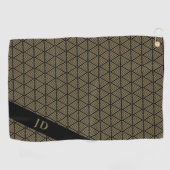 Aangepaste gepersonaliseerde Elegante Golfer Monog Golfhanddoek (Horizontaal)