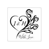 Aangepaste gepersonaliseerde elegante hart bruilof rubberstempel (Afrduk)