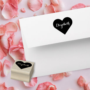 Aangepaste gepersonaliseerde elegante scriptnaam H Rubberstempel