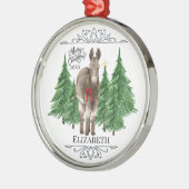 Aangepaste gepersonaliseerde ezel Kerstmis Metalen Ornament (Links)