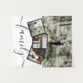 Aangepaste Gepersonaliseerde Familie 4 Fotocollage Wandkleed (Voorkant (horizontaal))