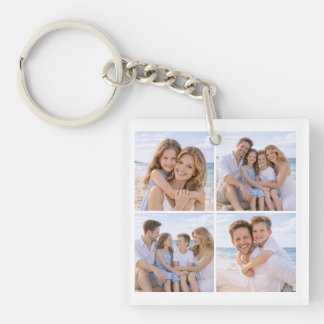 Aangepaste Gepersonaliseerde Familie Foto Sleutelhanger