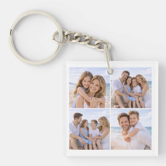 Aangepaste Gepersonaliseerde Familie Foto Sleutelhanger (Voorkant)