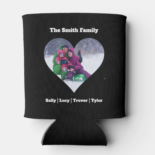 Aangepaste gepersonaliseerde familie hart Sjabloon Blikjeskoeler (Achterkant)