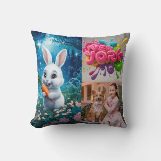 Aangepaste Gepersonaliseerde Familiefoto, Boho kus Kussen