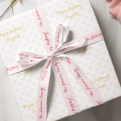 Aangepaste gepersonaliseerde Faux Gold Script roze Cadeaupapier