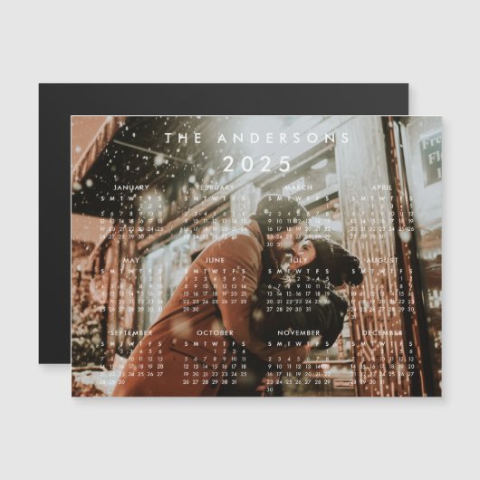 Aangepaste gepersonaliseerde foto 2025 kalender magnetische uitnodiging (Voorkant / Achterkant)
