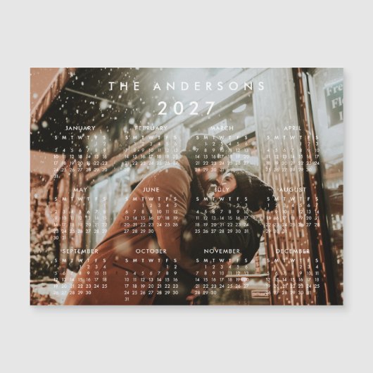 Aangepaste gepersonaliseerde foto 2027 kalender ma (Voorkant)