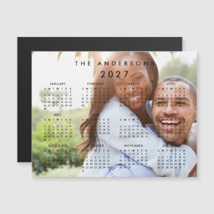 Aangepaste gepersonaliseerde foto 2027 kalender magnetische uitnodiging