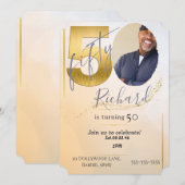 aangepaste gepersonaliseerde foto 50ste save the date (Voorkant / Achterkant)