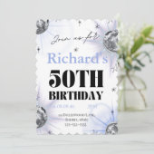 aangepaste gepersonaliseerde foto 50ste verjaardag save the date (Staand voorkant)