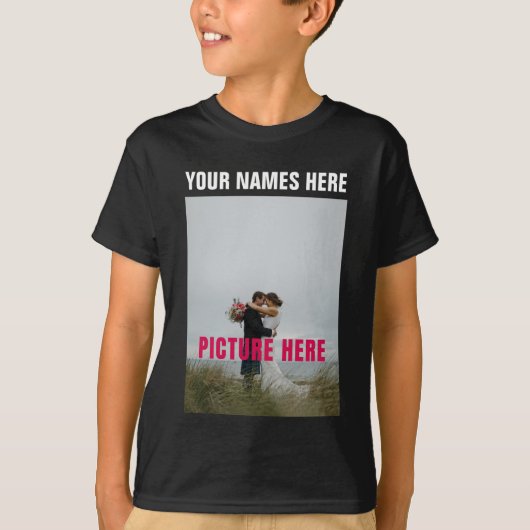 Aangepaste gepersonaliseerde foto afbeelding t-shirt (Voorkant)