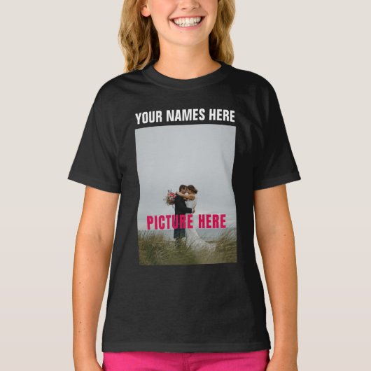 Aangepaste gepersonaliseerde foto afbeelding t-shirt (Voorkant)