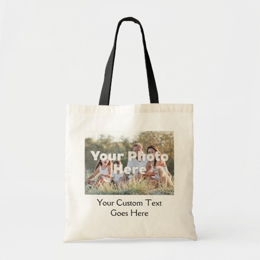 Aangepaste gepersonaliseerde foto Canvas tassen (Voorkant)