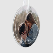 Aangepaste gepersonaliseerde foto Eenvoudige liefd Ornament (voorkant)