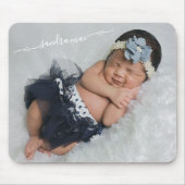 Aangepaste gepersonaliseerde foto- en babynaamsjab muismat (Voorkant)