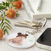 Aangepaste Gepersonaliseerde Foto Geboorte Baby Ke Sleutelhanger (Voorkant Rechts)