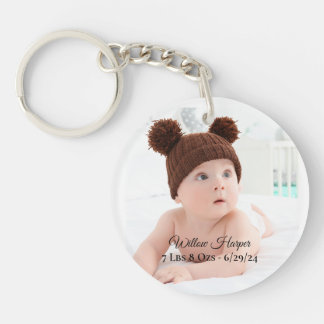 Aangepaste Gepersonaliseerde Foto Geboorte Baby Ke Sleutelhanger