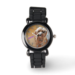 Aangepaste gepersonaliseerde foto Glitter horloge 