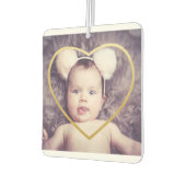 Aangepaste gepersonaliseerde foto met hart in goud luchtverfrisser (Links)