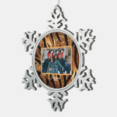 Aangepaste gepersonaliseerde foto Ornament, Tiger Tin Sneeuwvlok Ornament (Rechts)