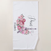 Aangepaste gepersonaliseerde foto paris bloemen strandlaken (Voorkant)