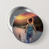Aangepaste gepersonaliseerde foto  ronde button 7,6 cm (Voorkant /achterkant)