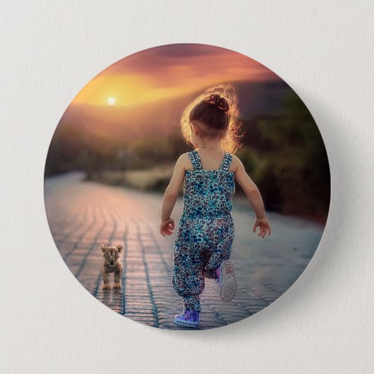 Aangepaste gepersonaliseerde foto  ronde button 7,6 cm (Voorkant)