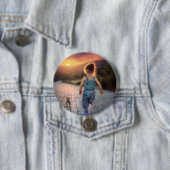 Aangepaste gepersonaliseerde foto  ronde button 7,6 cm (In situ)