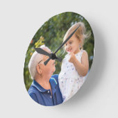 Aangepaste gepersonaliseerde foto  ronde klok (Hoek)