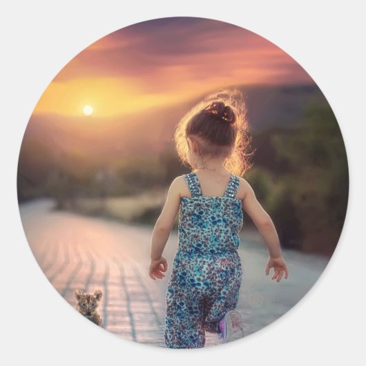 Aangepaste gepersonaliseerde foto ronde sticker (Voorkant)