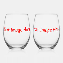 Aangepaste gepersonaliseerde foto selfie 4keri wijnglas zonder voet