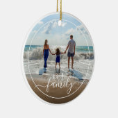 Aangepaste Gepersonaliseerde Foto Sjabloon Onze Fa Keramisch Ornament (Rechts)