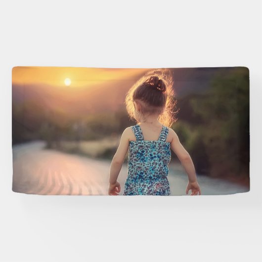 Aangepaste gepersonaliseerde foto  spandoek (Horizontaal)