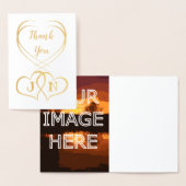 Aangepaste gepersonaliseerde foto uploaden Dank u Folie Kaarten (Display)