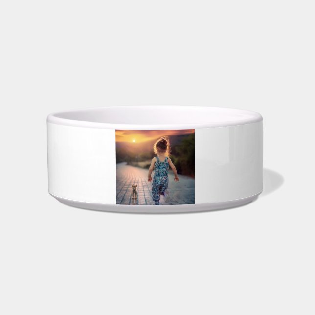 Aangepaste gepersonaliseerde foto  voerbakje (Voorkant)